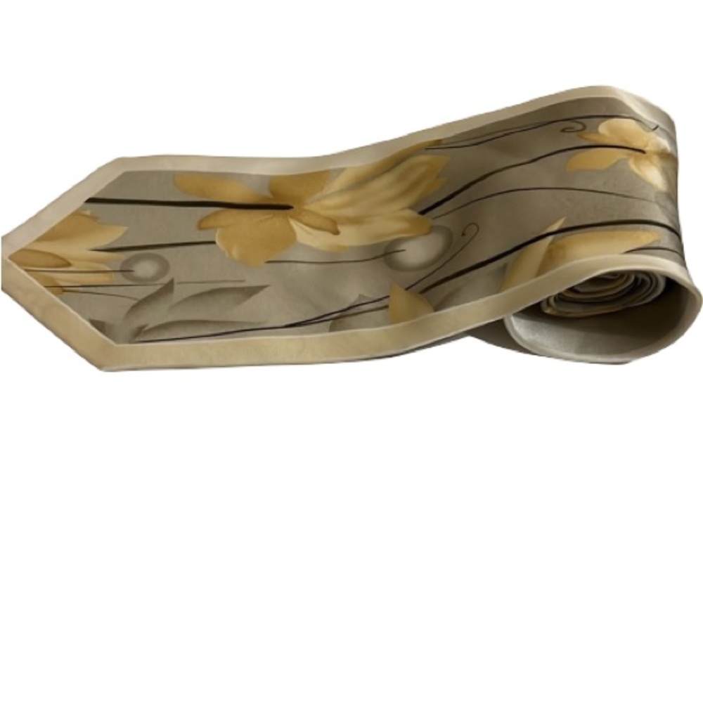 Stacy Adams 100% Silk Cream and Gold Elegant Tie - Picture 2 of 3